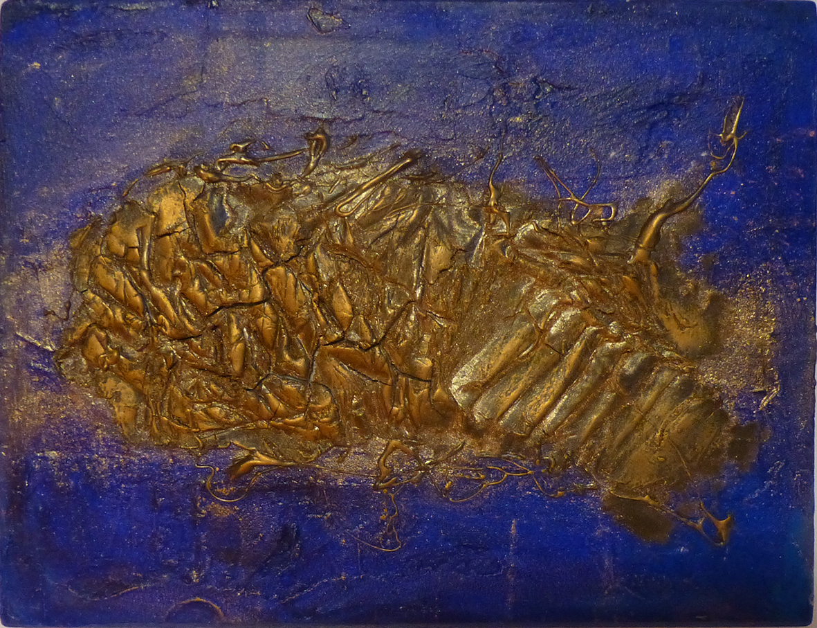 "Goldene Zeiten", Acryl und PowerTex auf Holz, 26 x 20 cm